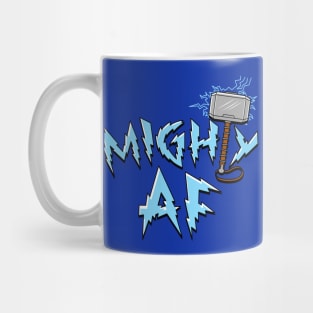 Mighty AF Cool Superhero Norse God Slogan Mug